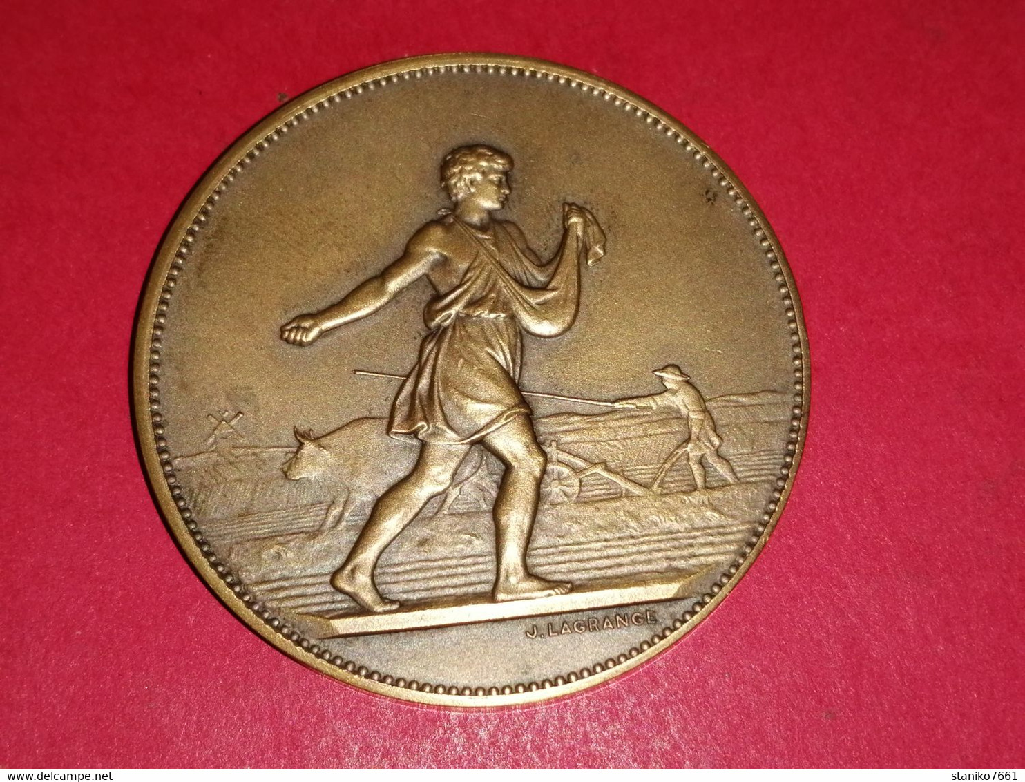 MEDAILLE BRONZE 51 Gr. COMICE AGRICOLE DE VESOUL VILLERS LE SEC Graveur LAGRANGE 45mm - Professionals / Firms