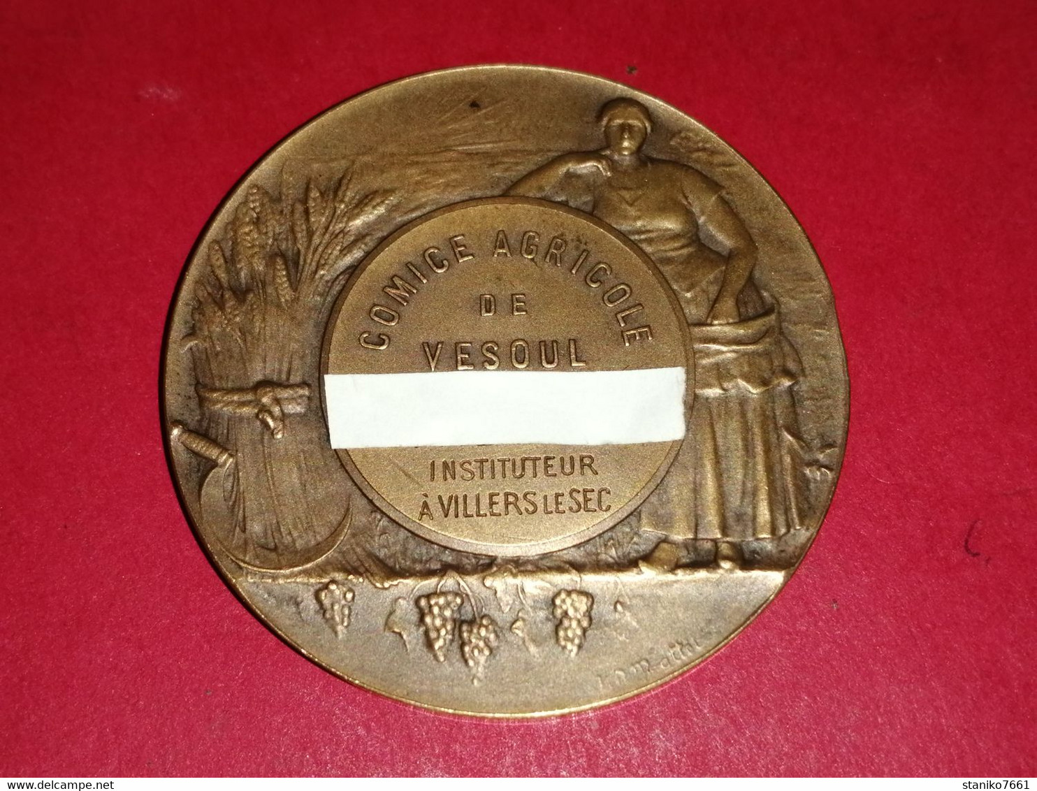 MEDAILLE BRONZE 51 Gr. COMICE AGRICOLE DE VESOUL VILLERS LE SEC Graveur LAGRANGE 45mm - Firma's