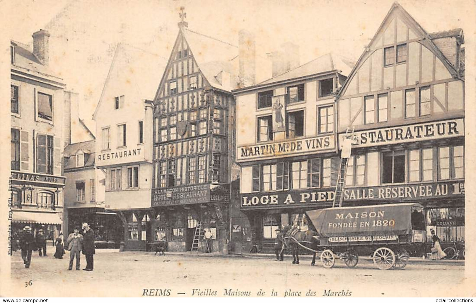 Reims              51          Place Des Marchés. Vieilles Maisons Commerces      (voir Scan) - Reims