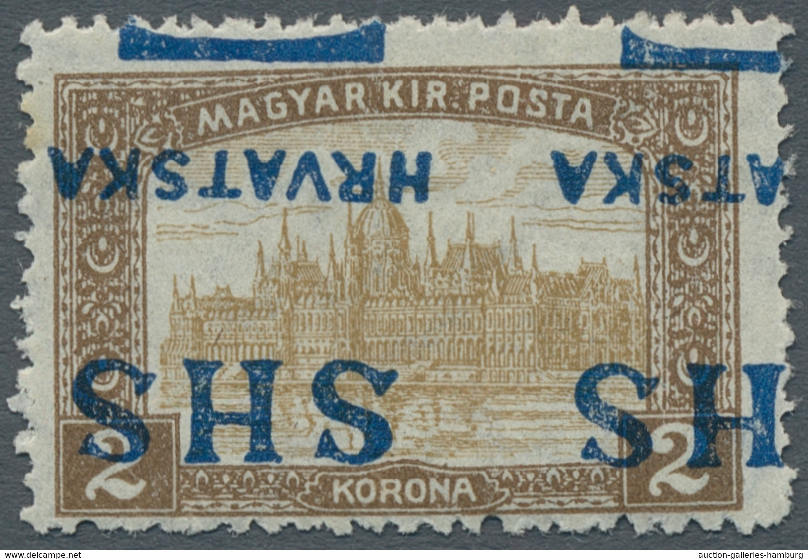 Jugoslawien: 1918, "2 Kr. Parliament With Double Inverted Overprint", Mint Hinged, Very Fresh And Fi - Unused Stamps