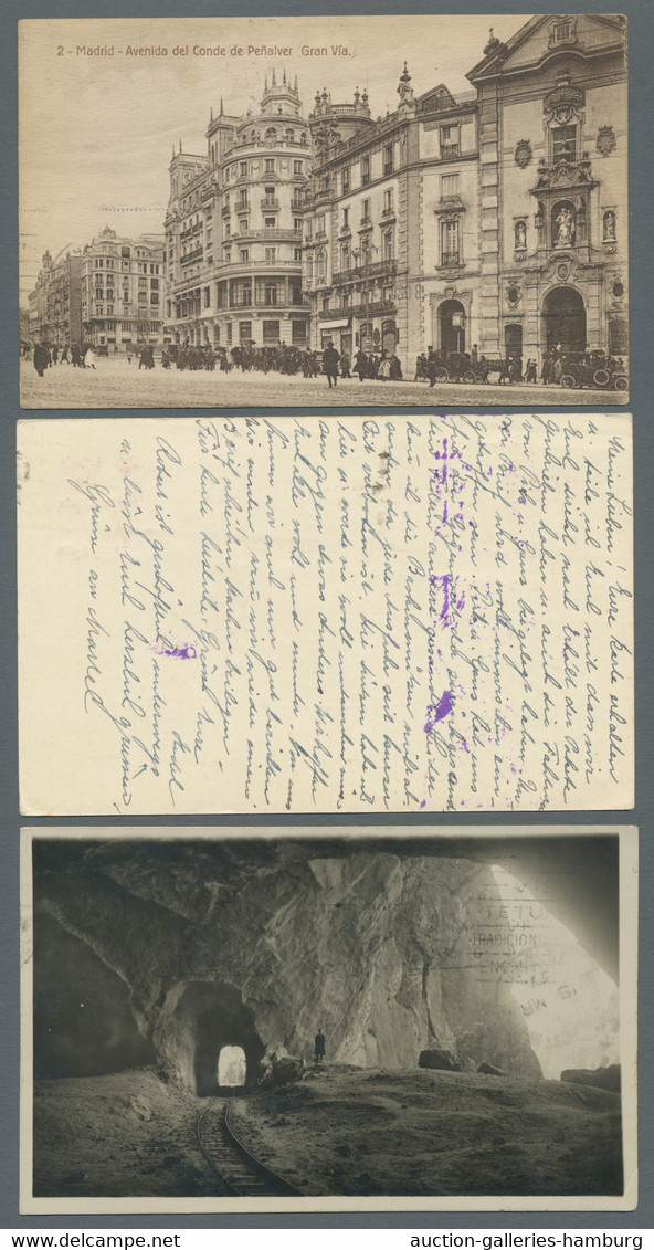 Spanien: 1937-1945, Partie Aus 44 Briefen / Postkarten / Einer Ganzsache, Hauptsächlich Mit Bezug Zu - Cartas & Documentos