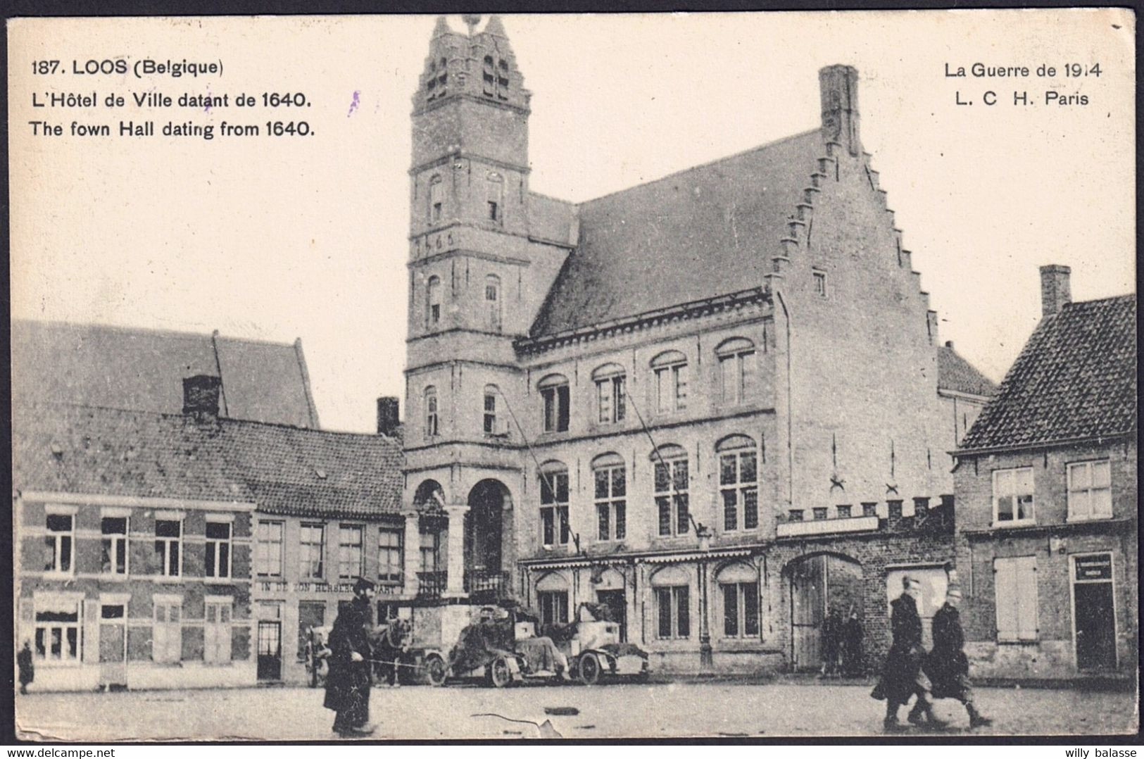 +++ CPA - LOOS - LOOZ - BORGLOON - Hôtel De Ville Datant De 1640 - Guerre 1914   // - Borgloon