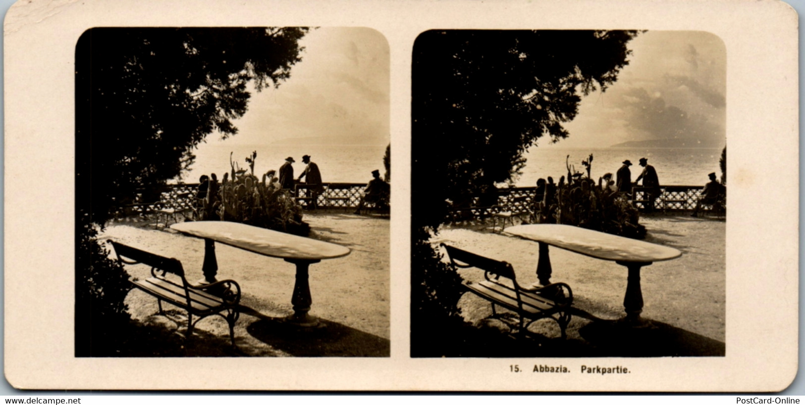6629 - Kroatien - Abbazia , Opatija , Parkpartie V. 1911/12 - - Places
