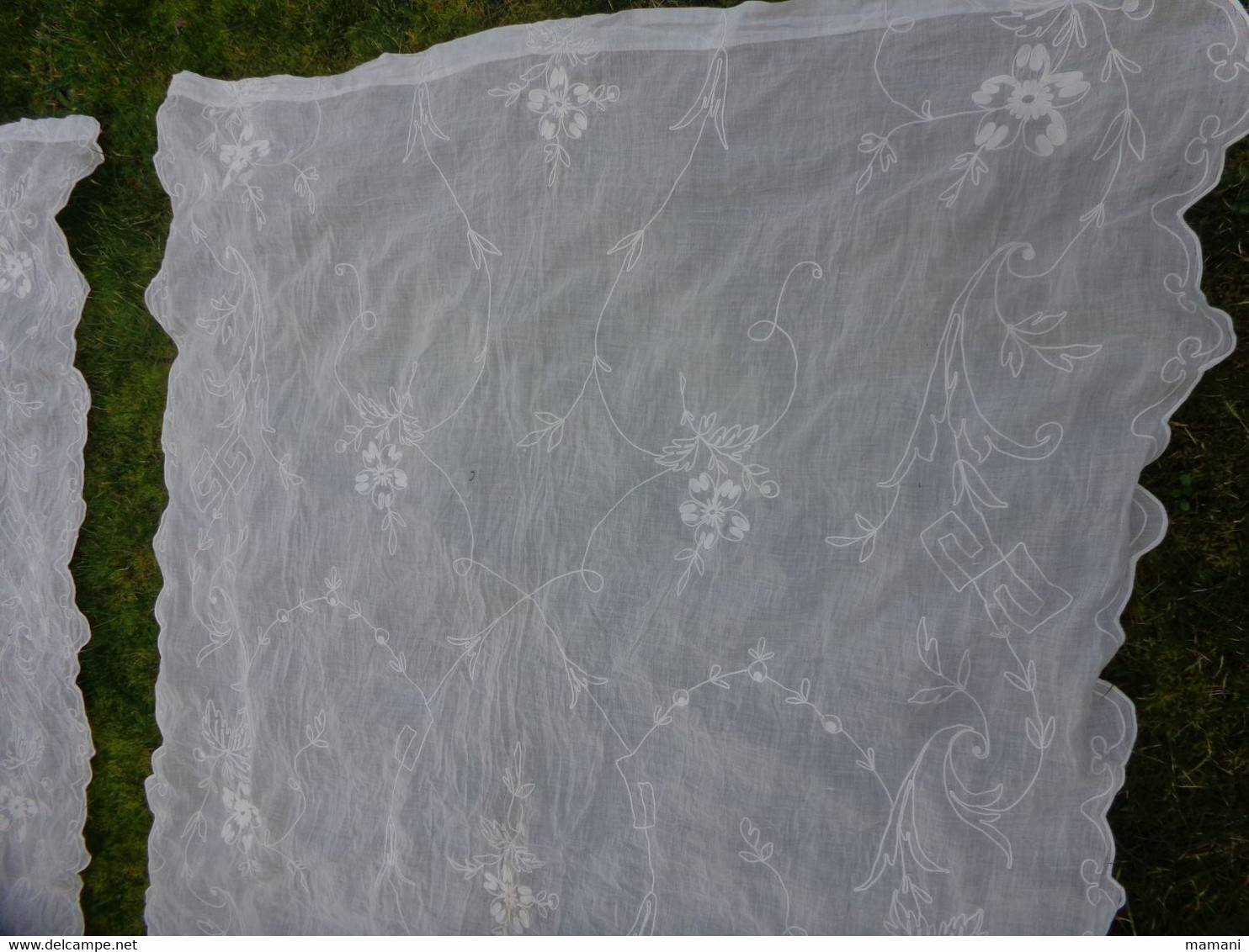 2  rideau -voilage cornely 1.35 x 3 metres vintage