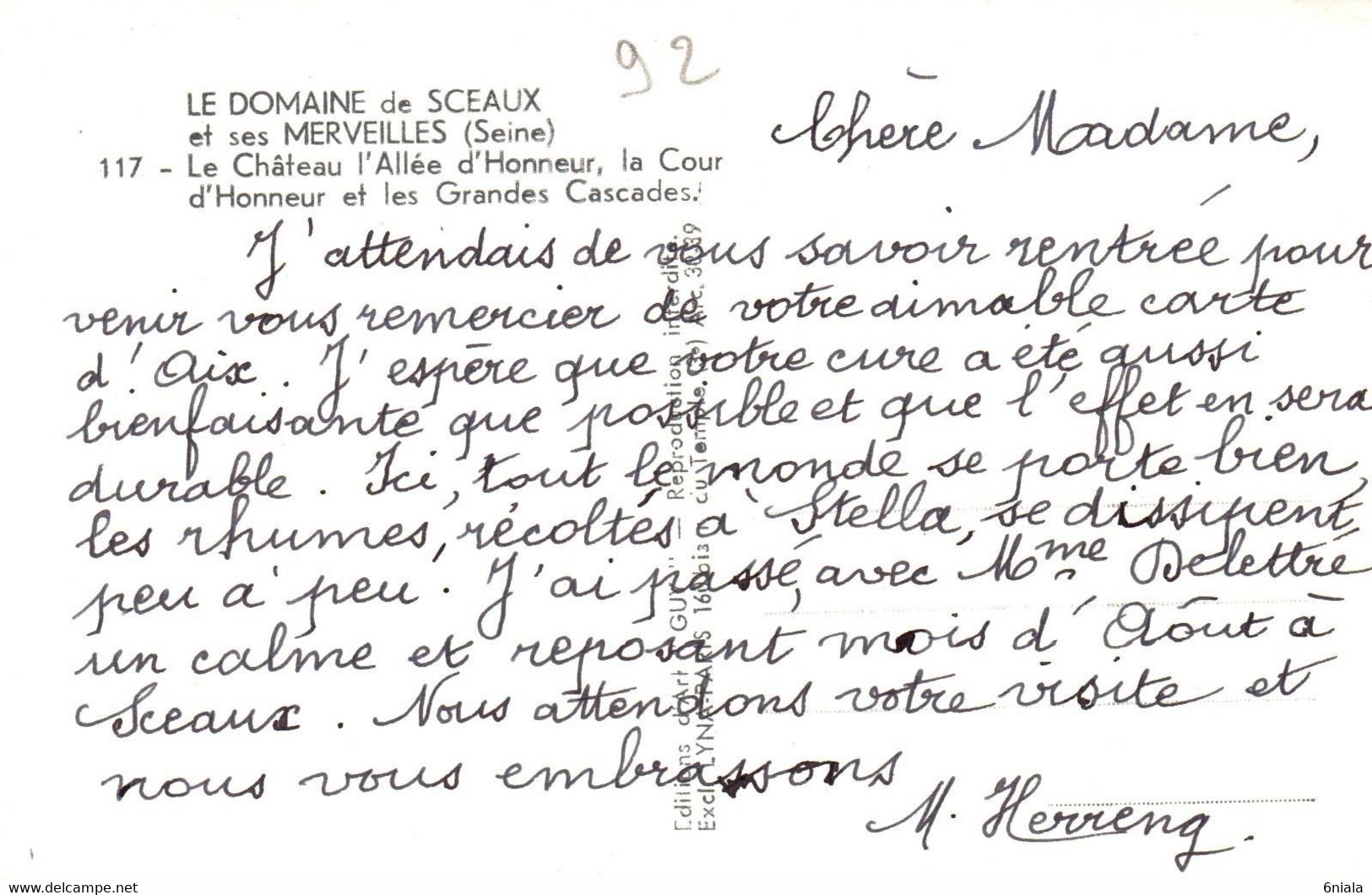 6553  Domaine De SCEAUX Le Château Allée D'Honneur, La Cour D'honneur, Les Cascades (scan Recto-verso) 92 Hauts De Seine - Sceaux