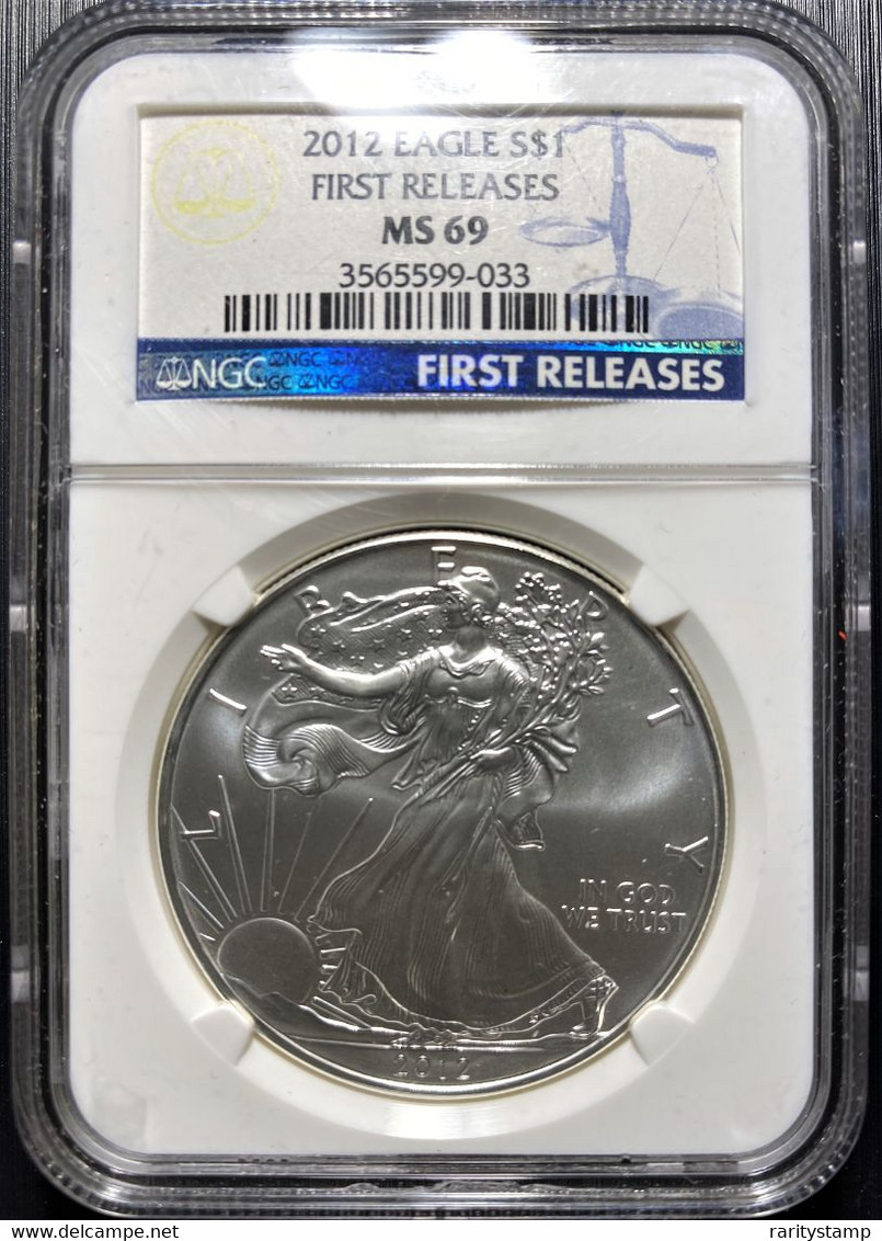 STATI UNITI 2012  1$  EAGLE SILVER  DOLLAR COIN 1 OZ. 1 ONCIA NGC MS 69 EXCELLENT - 2000-…: Sacagawea