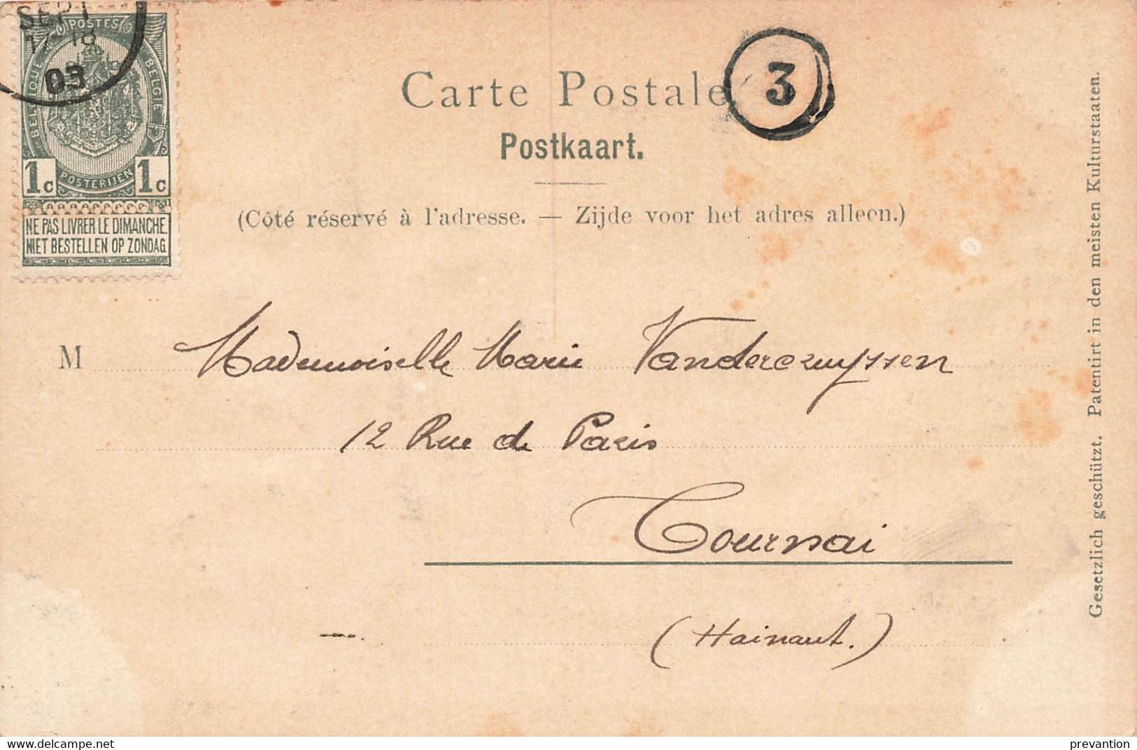 BRUXELLES - Porte De Hal (Carte Gauffréesur Arbre Et Tour) - Carte Circulé En 1903 - Zonder Classificatie