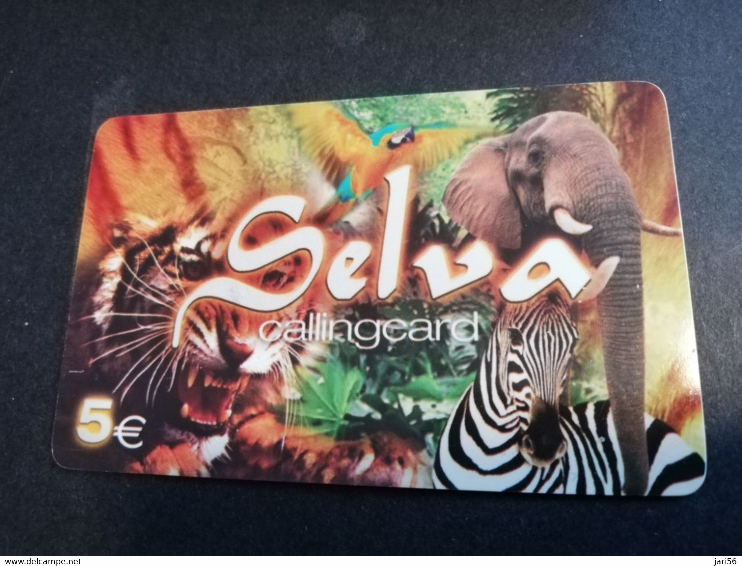 PORTUGAL SELVA ANIMALS /€5,- TIGER/ZEBRA/ELEPHANT  Nice  Fine Used    Prepaid   **4869** - Portugal