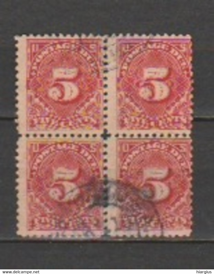 USA - Scott # J 34- Used,Block Of 4 Stamps. - Taxe Sur Le Port