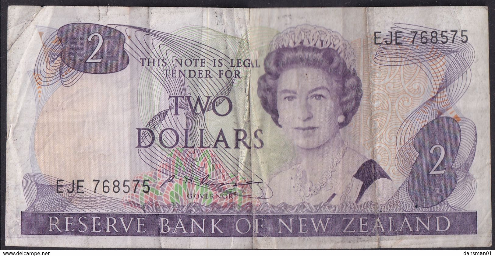 New Zealand ND (1985) $2 Banknote ENC 994113 Sign. Russell - Nueva Zelandía