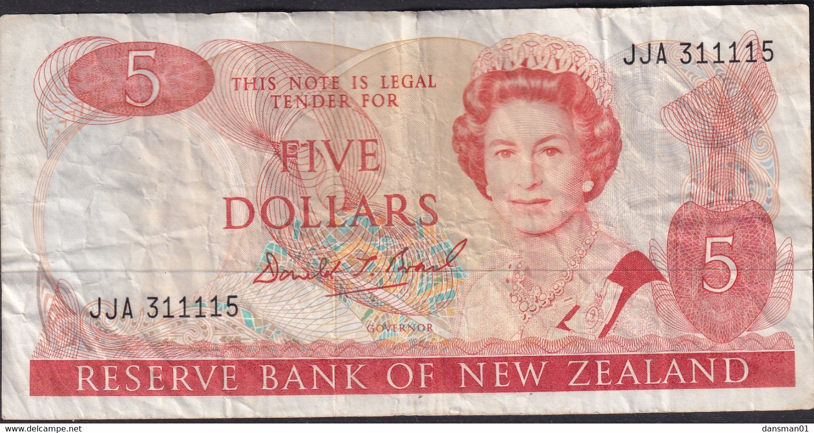 New Zealand ND (1989-92) $5 Banknote JJA 311115 - Nieuw-Zeeland