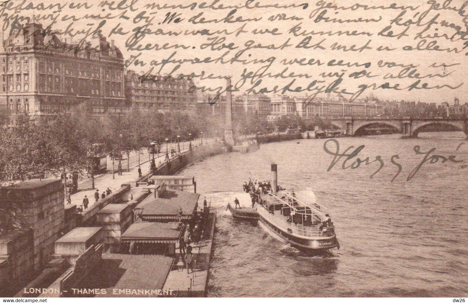 London - Thames Embankment, Paddle Boat - LESCO Series - River Thames