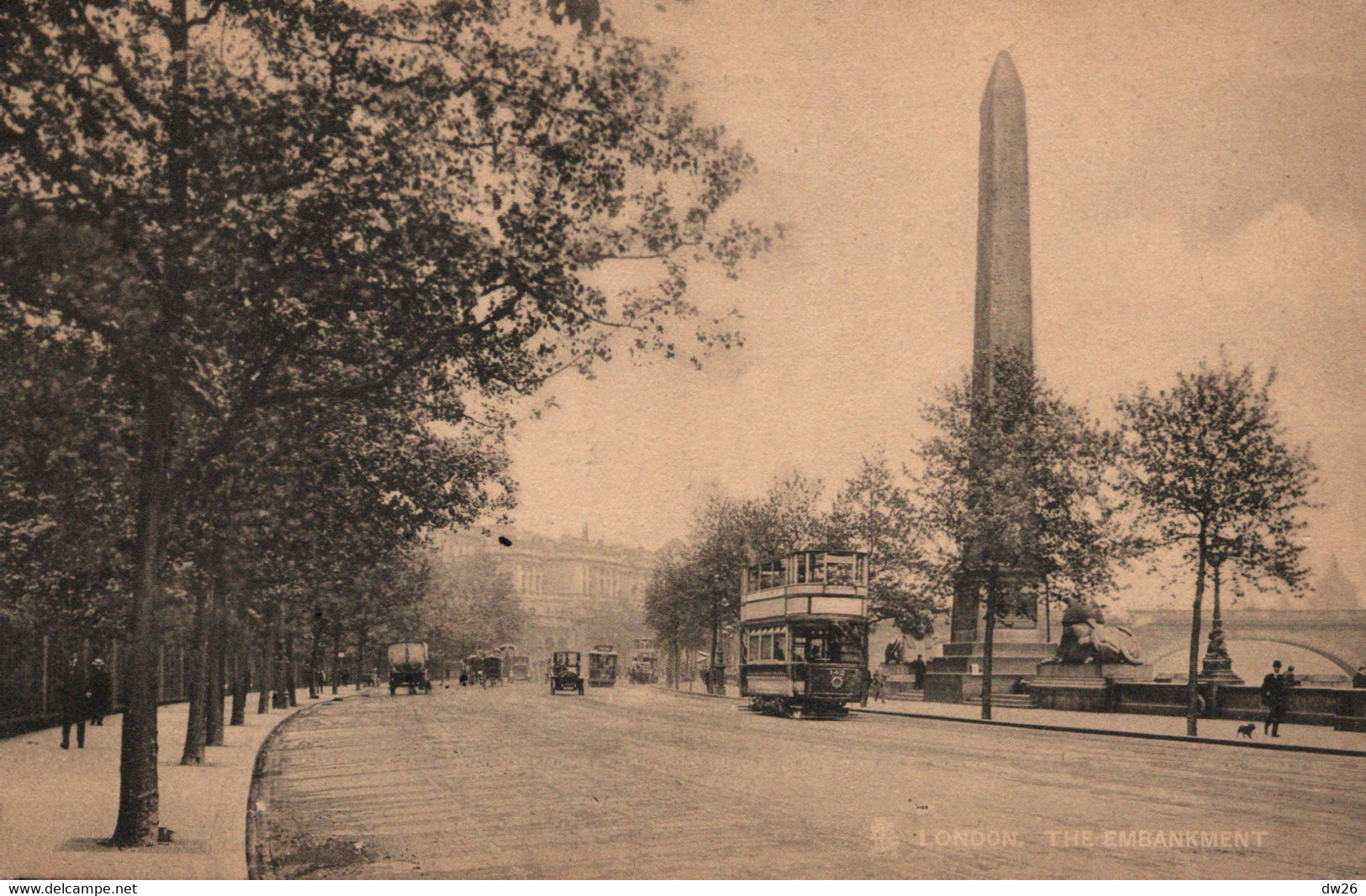 London - Thames Embankment And Cleopatra's Needle, Bus - Raphael Tuck & Sons - River Thames