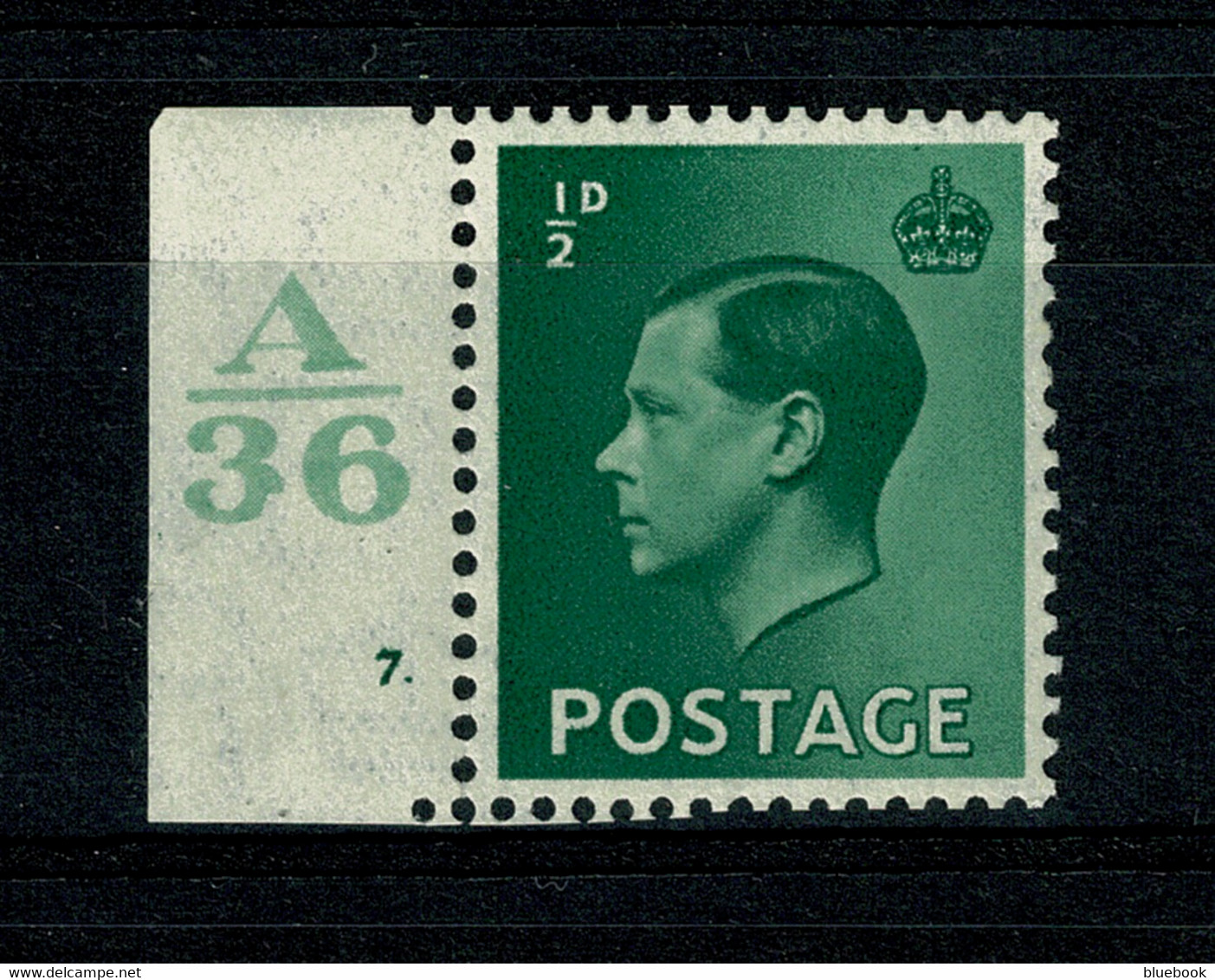 Ref 1470 - GB 1936 - KEVIII 1/2d Control A36 7dot - MNH Stamp SG 457 - Nuevos