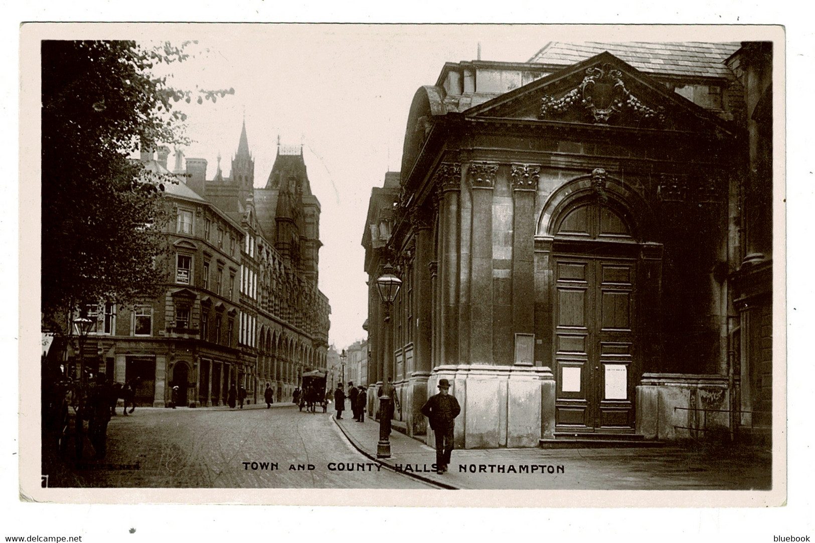 Ref 1471 - 1909 Real Photo Postcard - Town & County Hall - Northampton - Northamptonshire