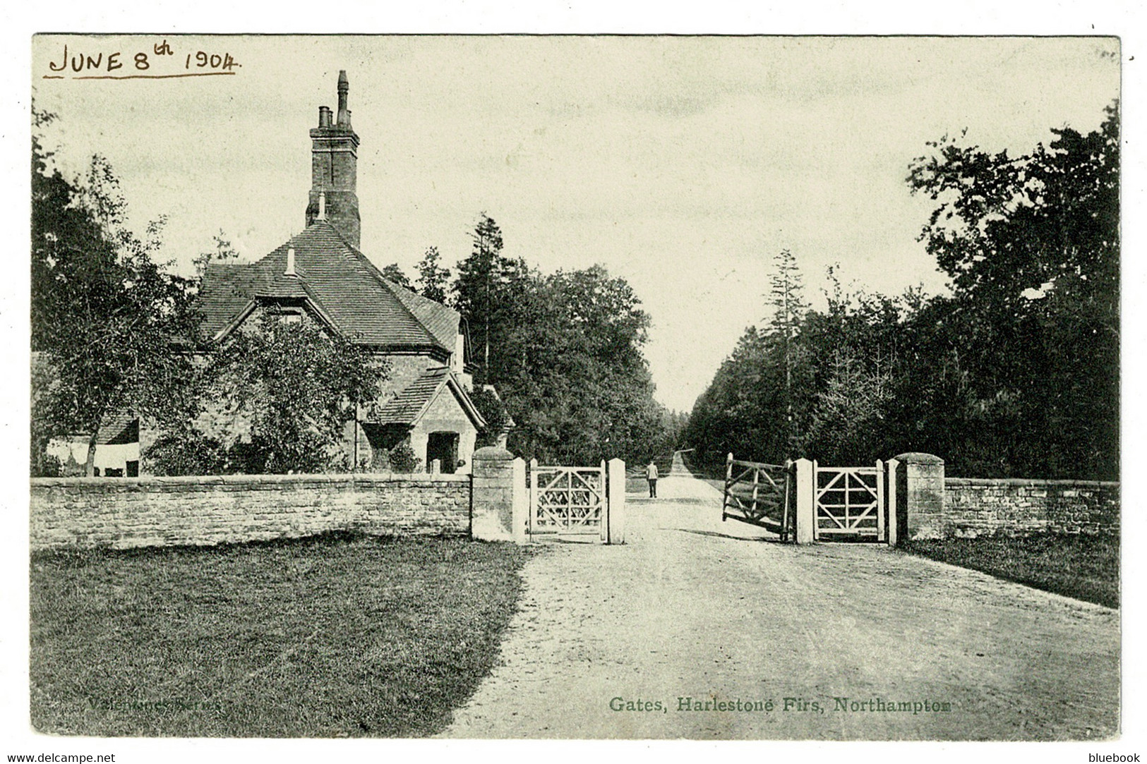 Ref 1471 - 1904 Postcard - The Gates & Lodge - Harlestone Firs Northampton - Northamptonshire