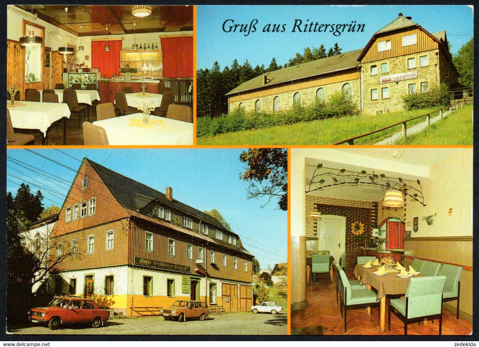 E8591 - TOP Rittersgrün Konsum Gaststätte Goldener Engel Und Volksheim - Bild Und Heimat Reichenbach - Schwarzenberg (Erzgeb.)
