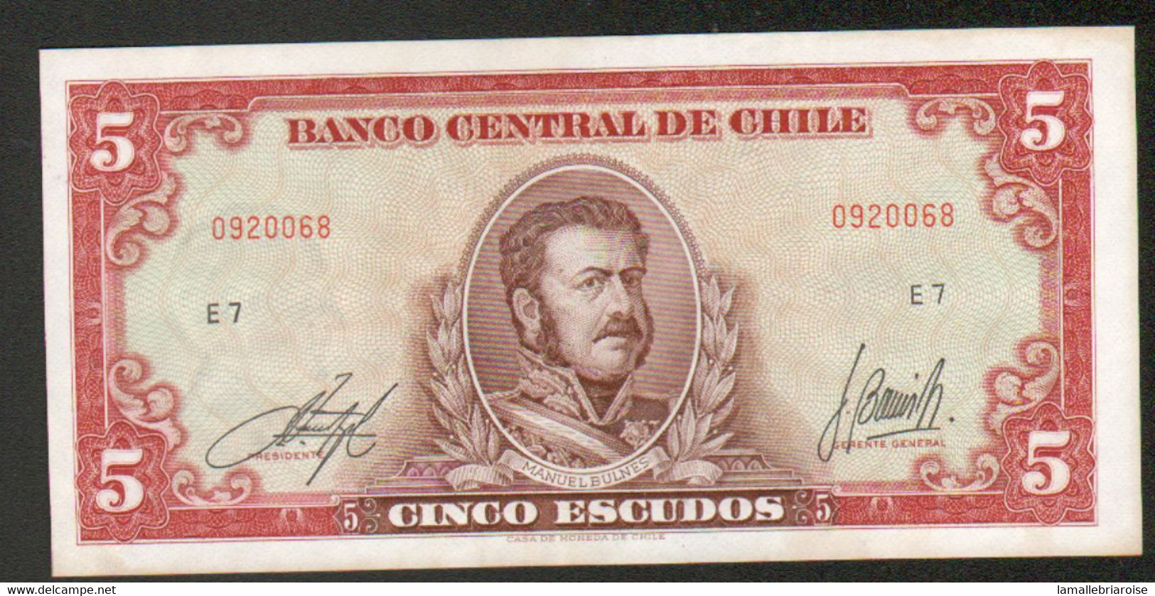 Chili, Billet De 5 Pesos - Cile