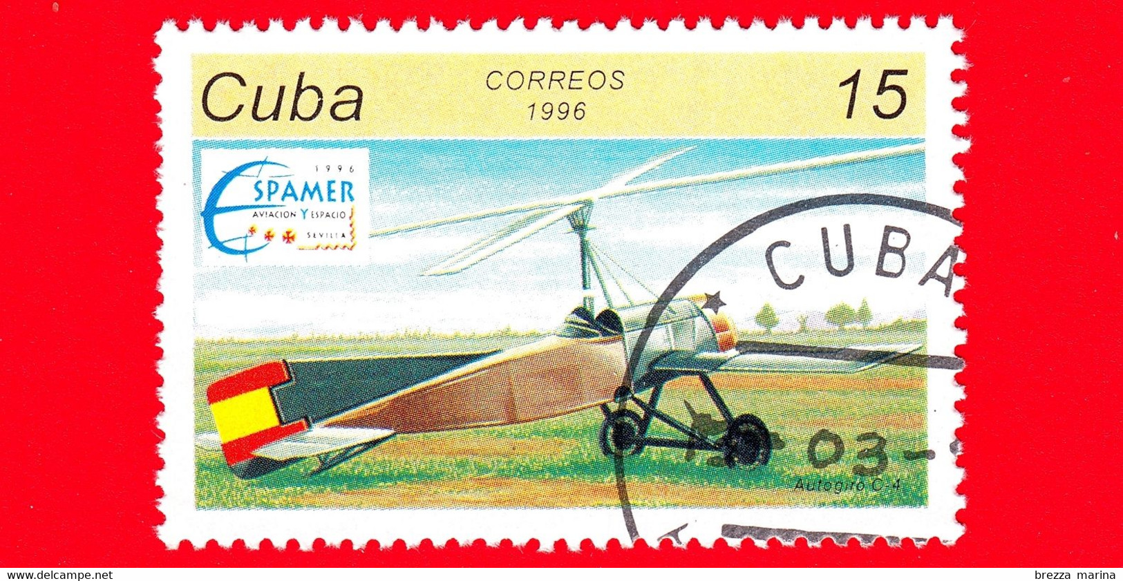 CUBA - Nuovo - 1996 - Aerei - Aviazione - Espamer '96 - C-4 Autogiro - 15 - Unused Stamps