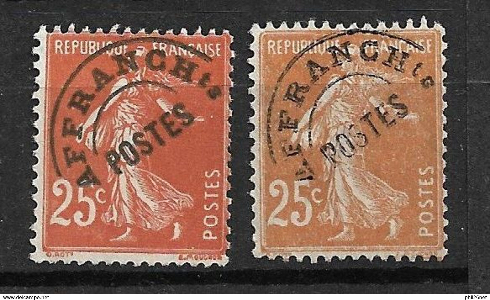 France Préoblitérés N° 57 Et 57c     Petit  "T"     Neufs  (  *  ) B  / TB     Voir Scans       - 1893-1947