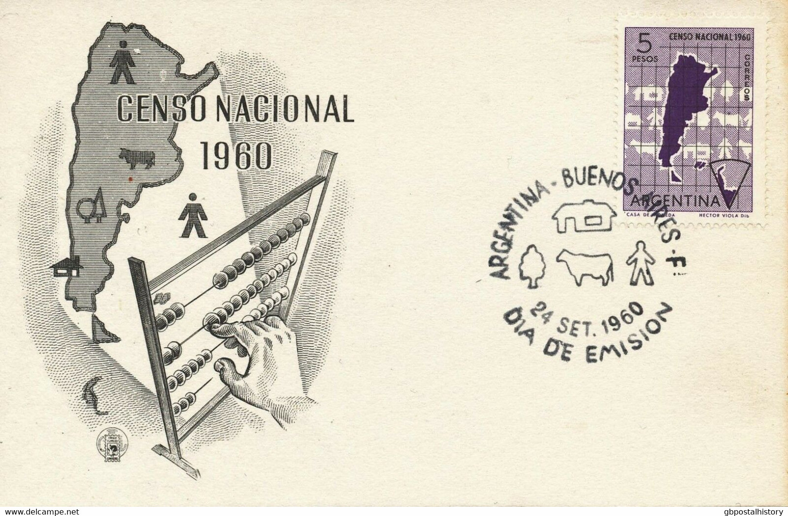 ARGENTINIEN 24.9.1960, Volkszählung Auf Maximumkarte, Selten - FDC