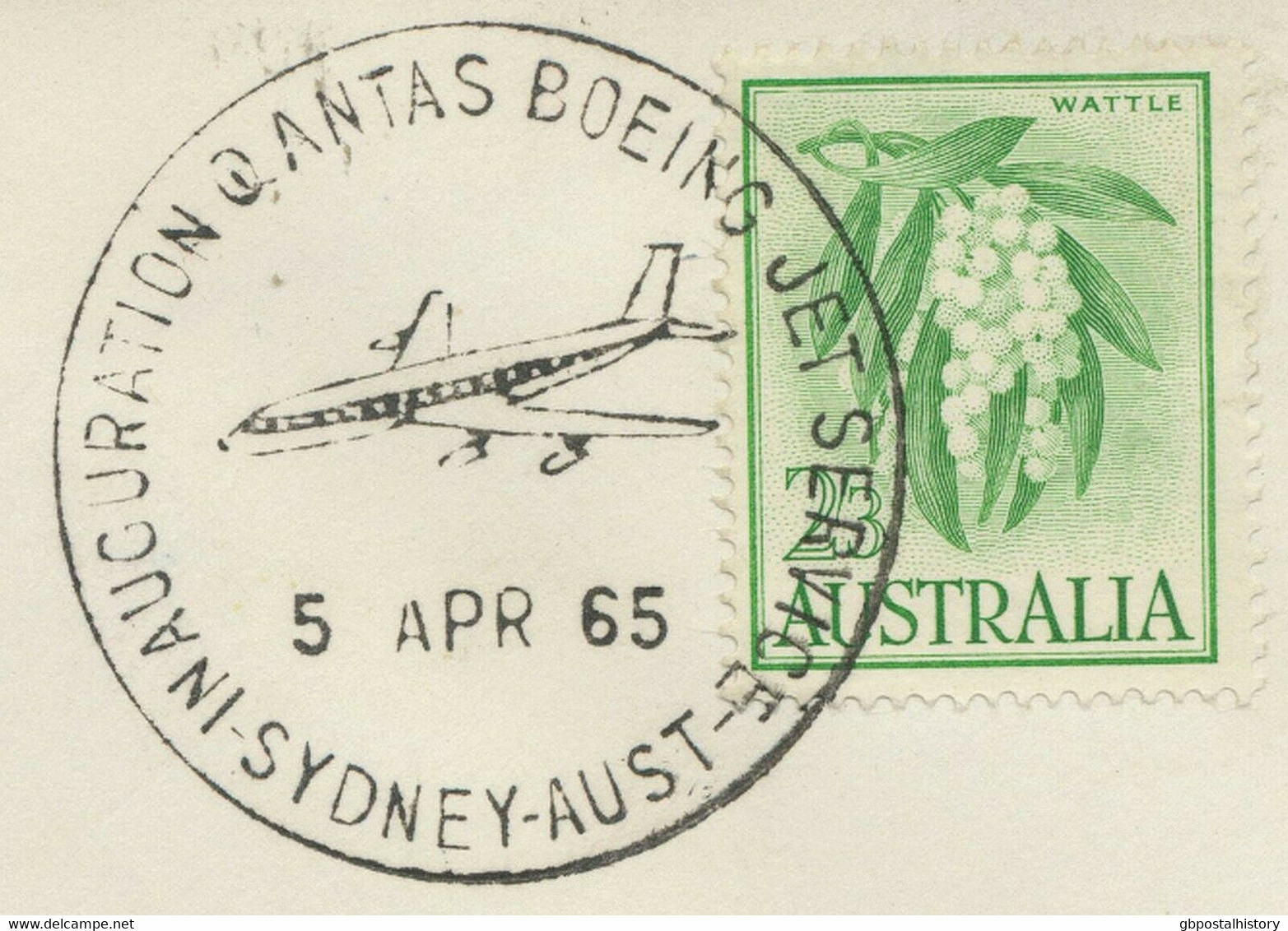 AUSTRALIA 1965 First Flight Qantas Empire Airways Boeing Jet SYDNEY - VIENNA - Primi Voli