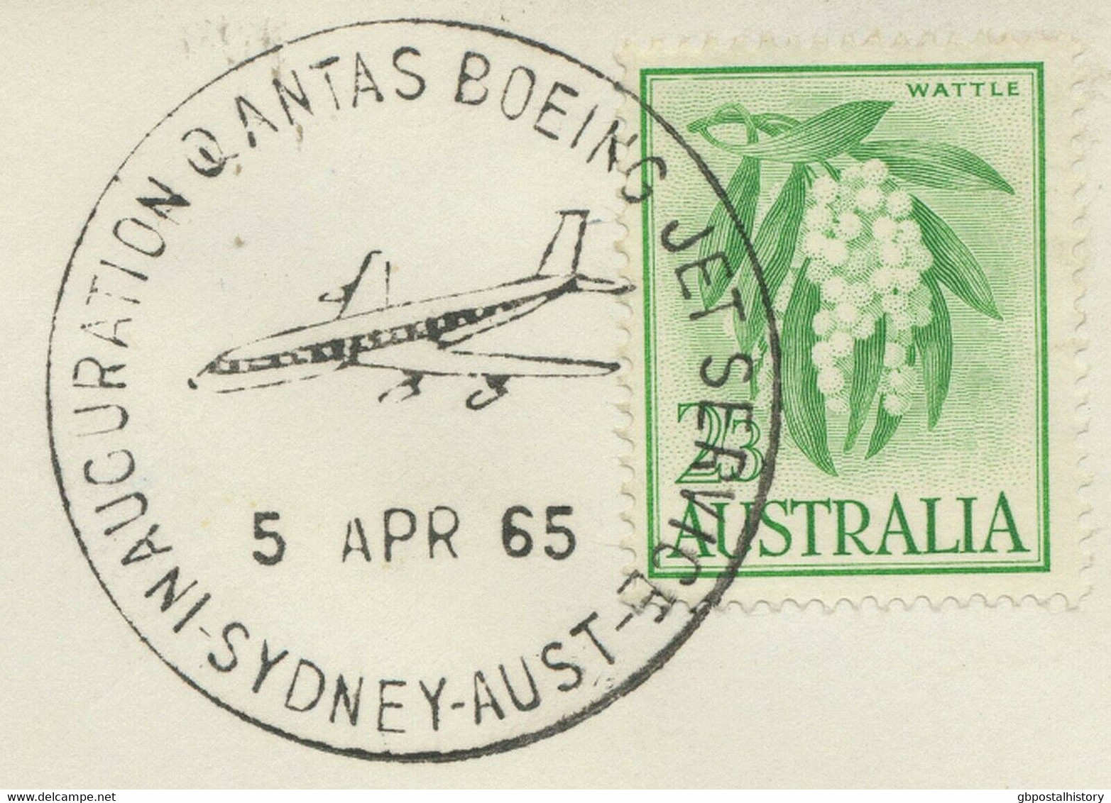 AUSTRALIA 1965 First Flight Qantas Empire Airways Boeing Jet SYDNEY - VIENNA - Premiers Vols