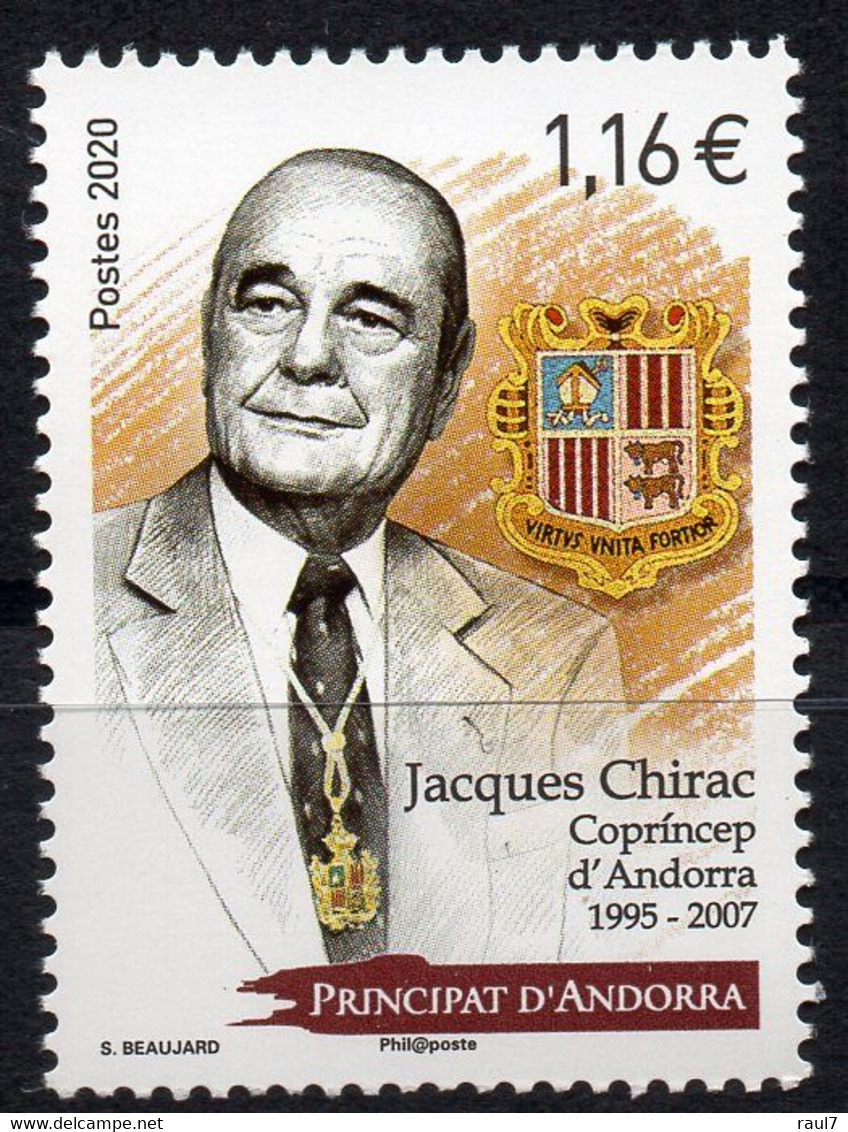 ANDORRE Fr. 2020 - Hommage à Jacques Chirac - 1 Val Neufs // Mnh - Nuevos