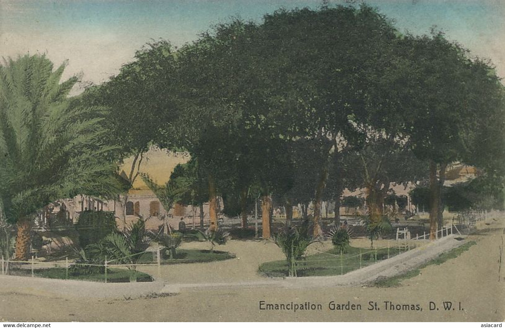 Danish West Indies Emancipation Garden St Thomas Hand Colored  Esclavage . Slavery - Virgin Islands, US