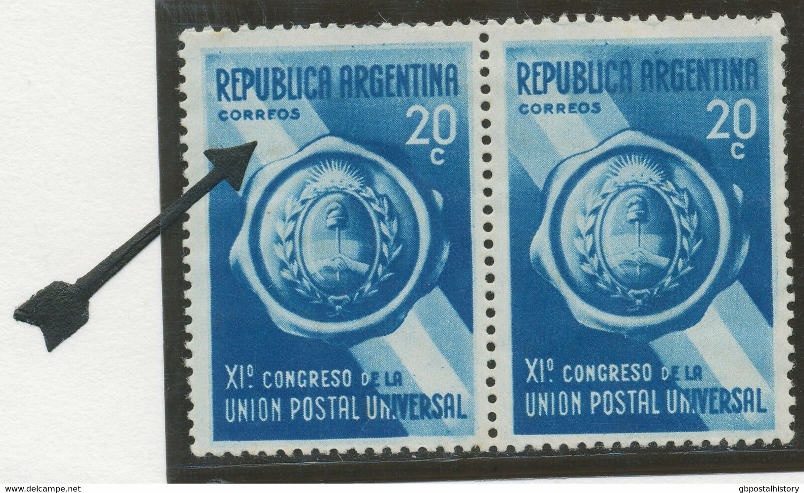 ARGENTINA 1939 11th UPU 20 C Blue M/M VARIETY "CORRFOS" Instead Of "CORREOS", R! - Ungebraucht