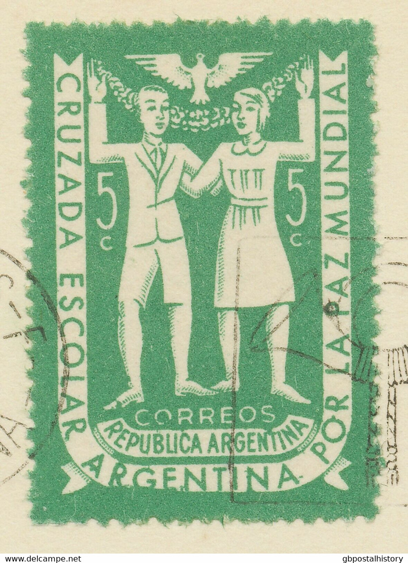 ARGENTINIEN 1947 Jugendkreuzzug Für Den Weltfrieden 5C Maximumkarte ABART - FDC