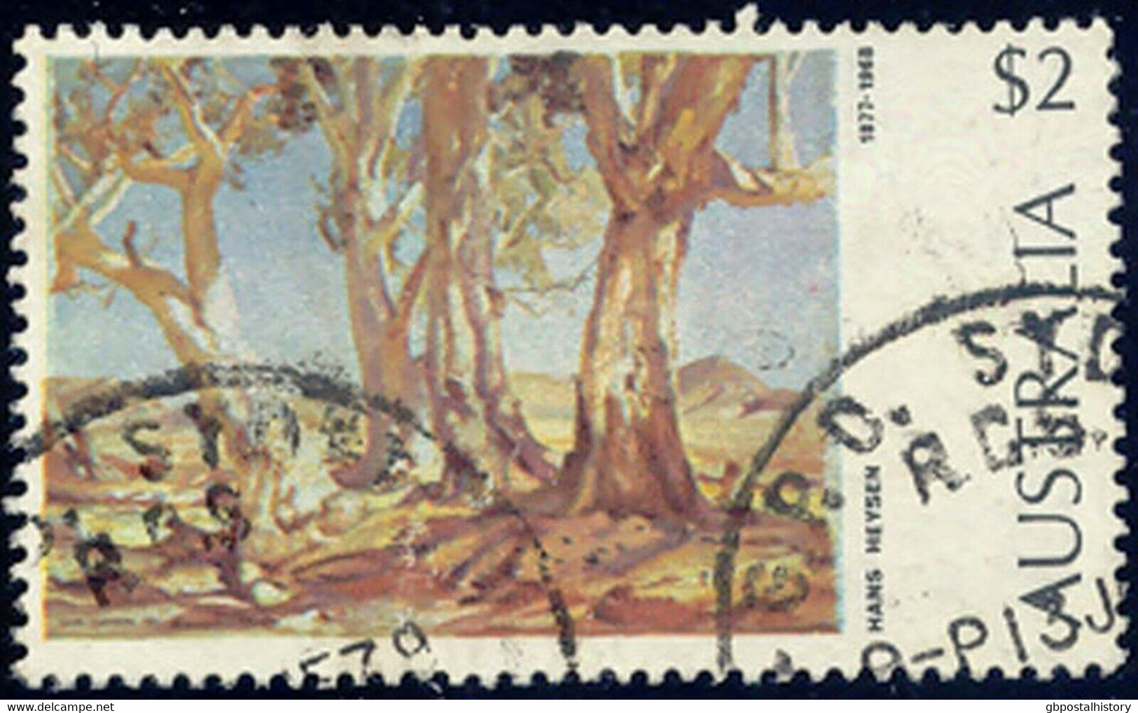 AUSTRALIA 1974 2 $ Painting Hans Heysen Red Gum Trees VFU VARIETY SEE COLOUR - Abarten Und Kuriositäten