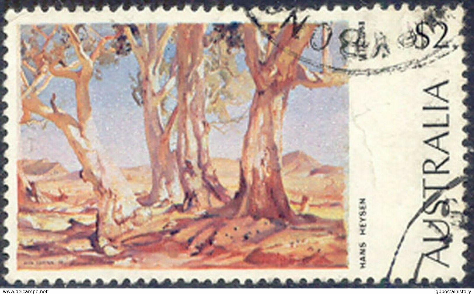 AUSTRALIA 1974 2 $ Painting Hans Heysen Red Gum Trees VFU VARIETY SEE COLOUR - Abarten Und Kuriositäten