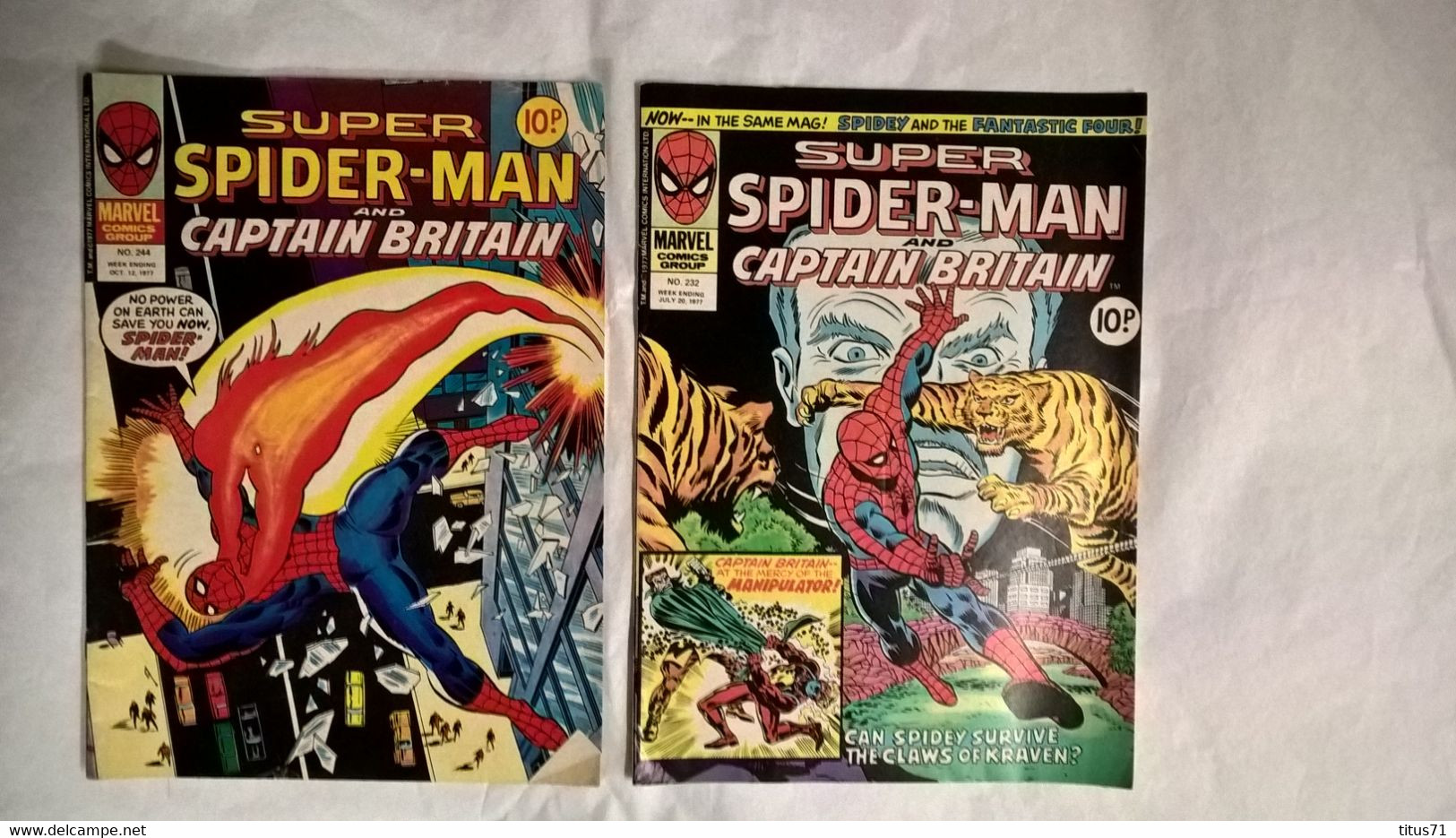 Lot 12 BD Marvel Comics UK Spider Man And Captain Britain - 1977 - Bon état - Comics (UK)