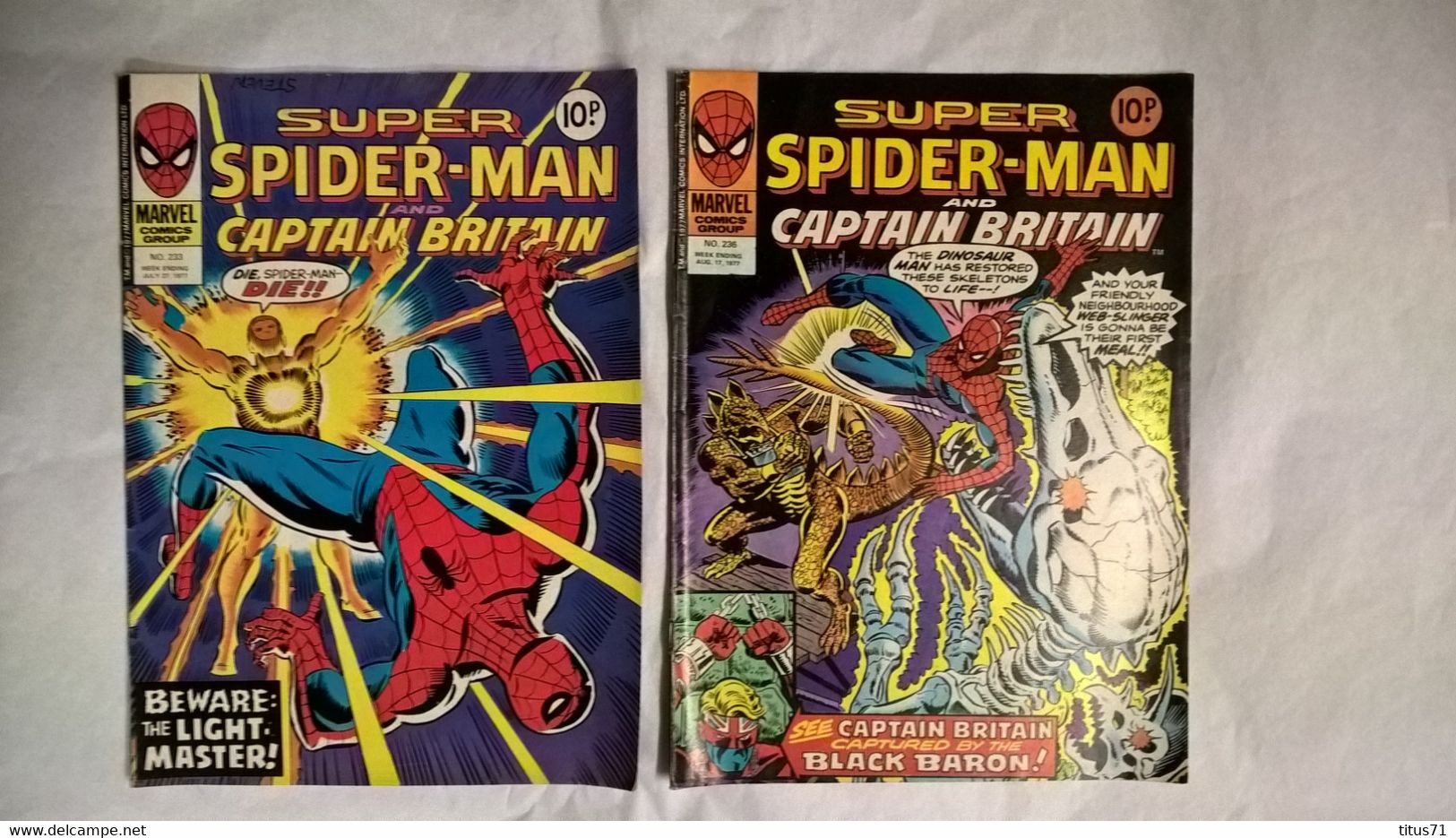 Lot 12 BD Marvel Comics UK Spider Man And Captain Britain - 1977 - Bon état - Comics (UK)