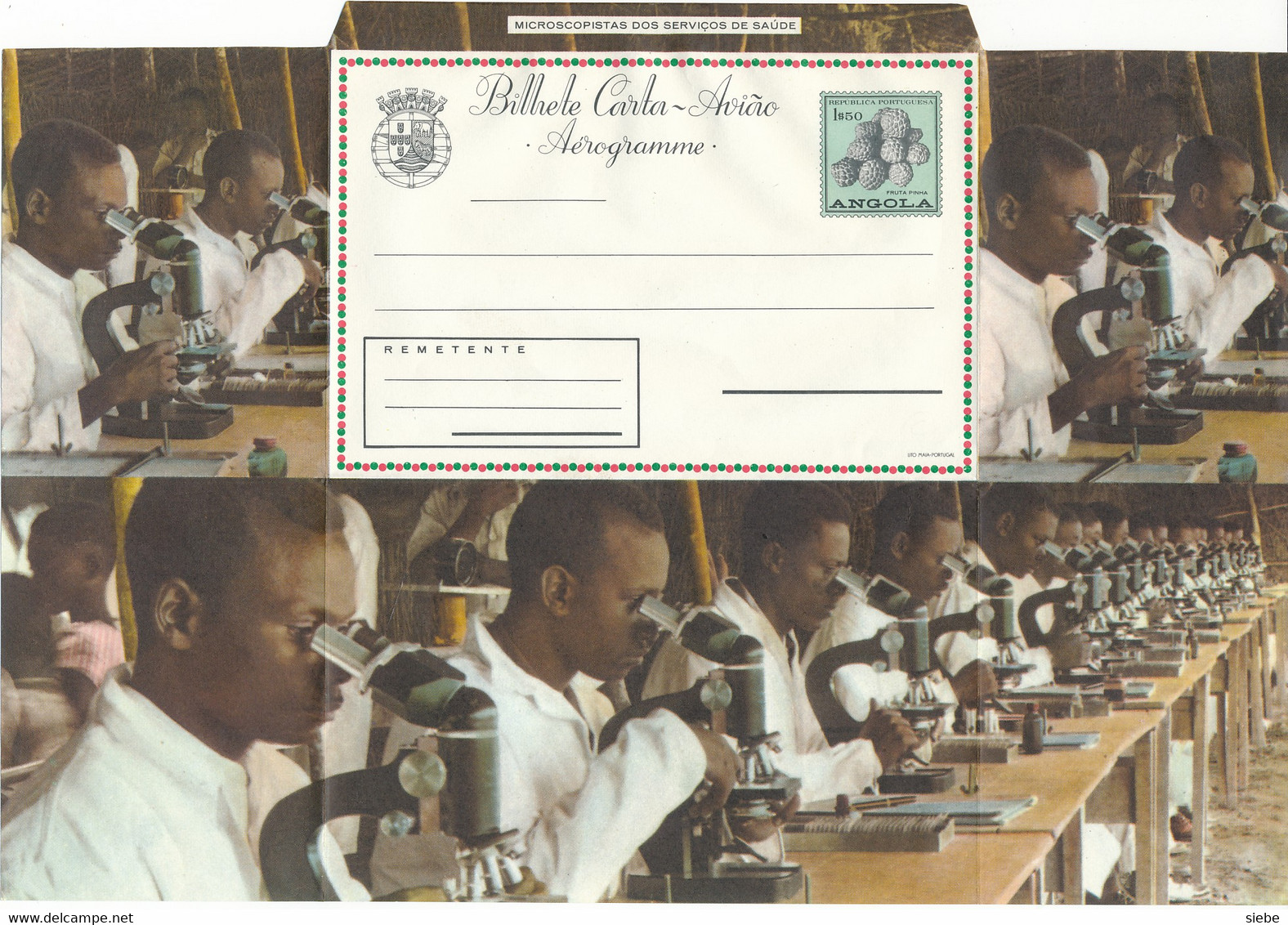 Angola Aérogramme Illustré - Microscope - Service De Santé - Angola