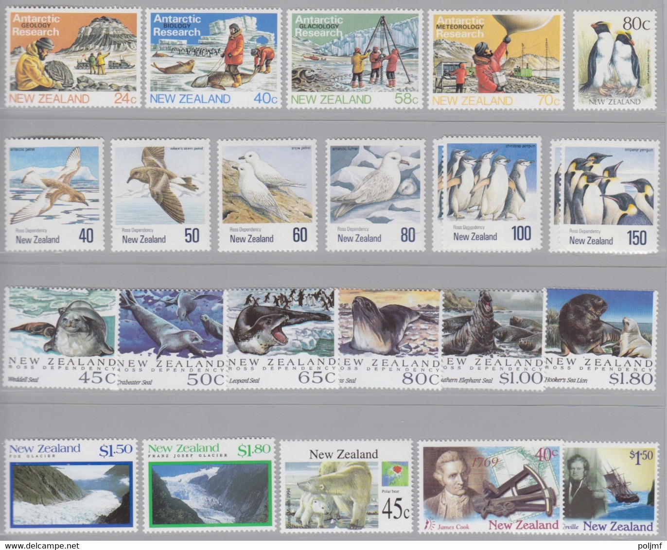 Elle Zélande, Petite Collection 24 TP (entre 859 Et 1516) Et 3 Blocs (49, 111) Sur Le Thème De L'antarctique, Neuf ** - Lots & Serien