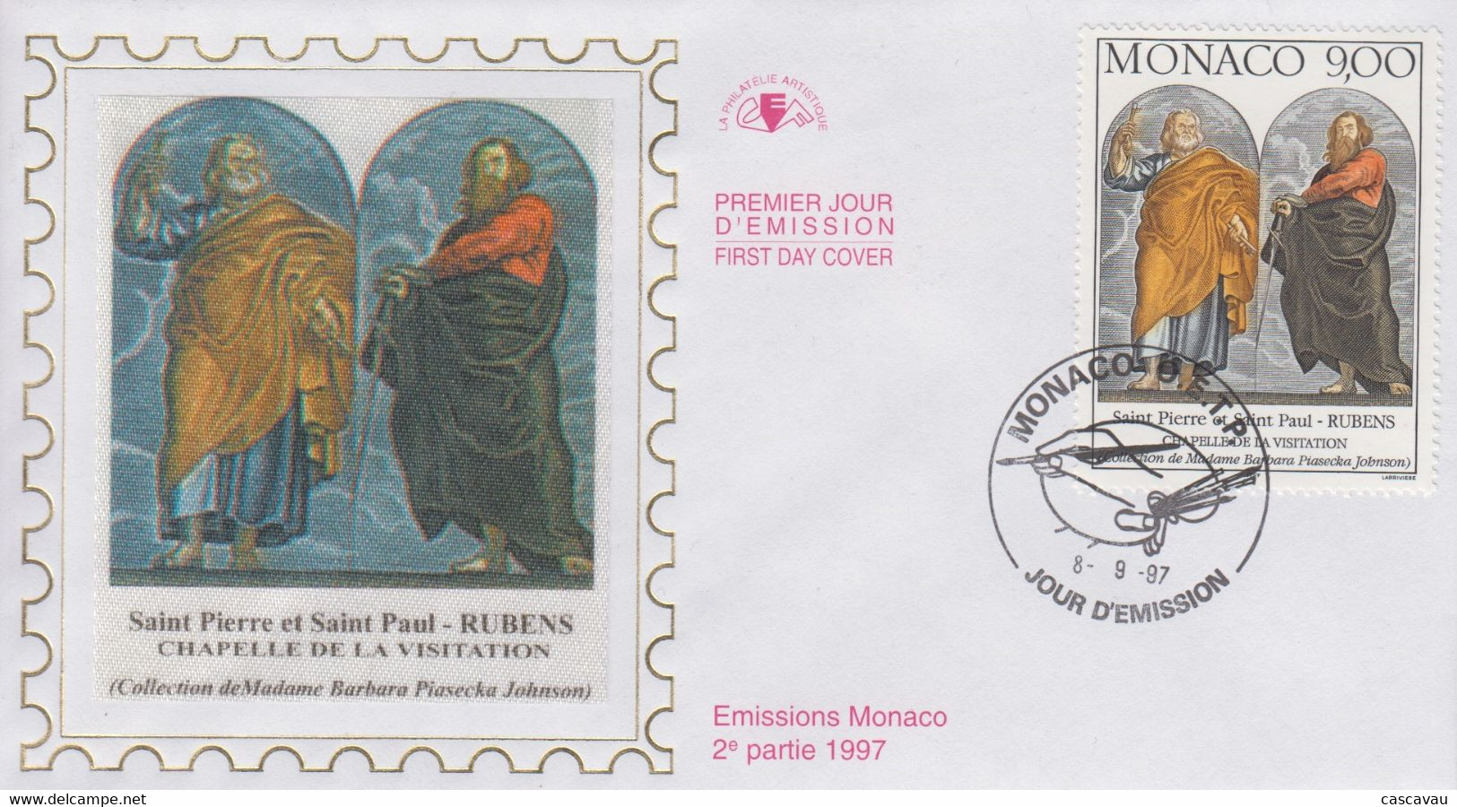 Enveloppe  FDC   1er  Jour  MONACO    Oeuvre  De   RUBENS     1997 - FDC