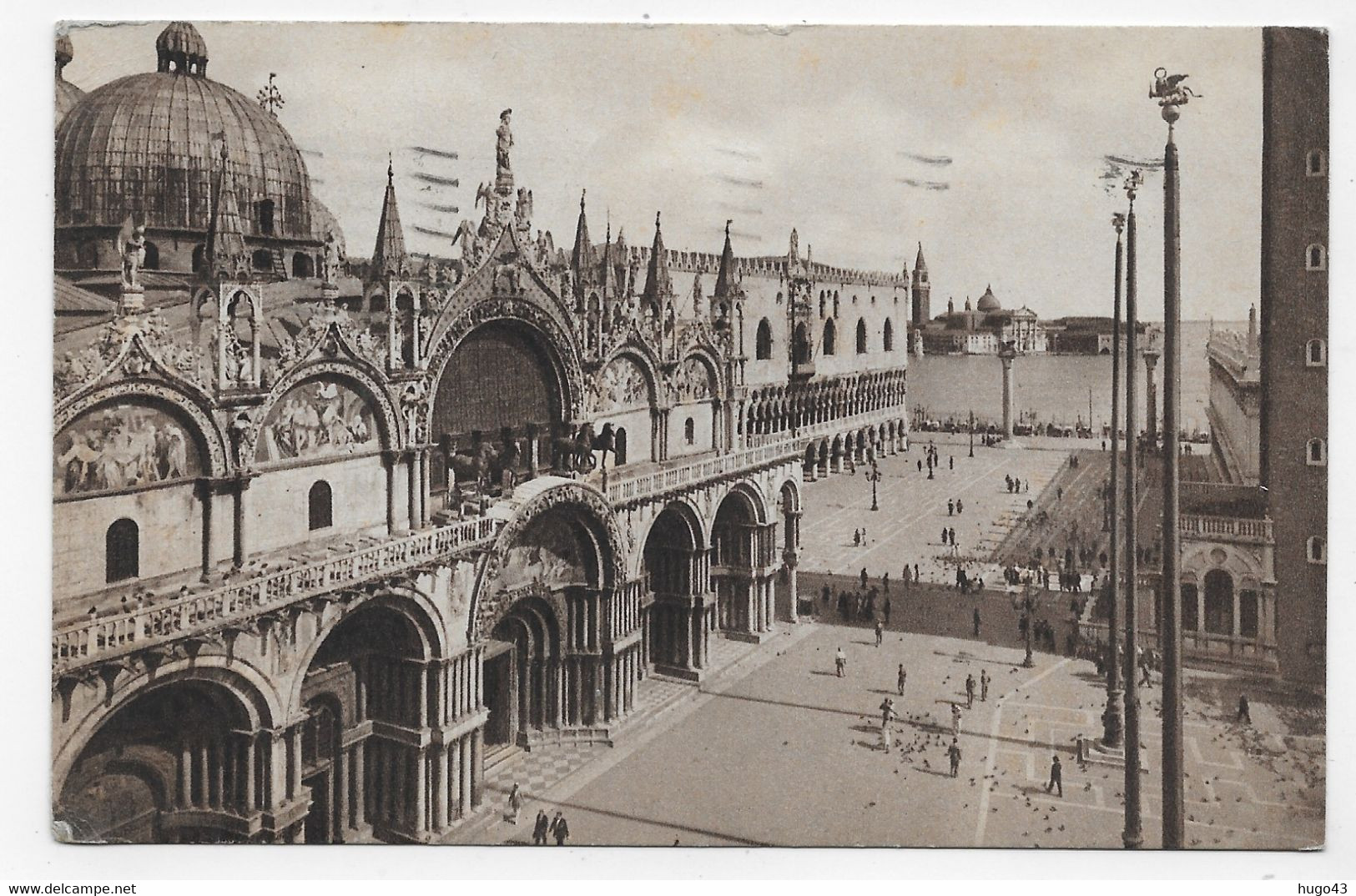 (RECTO / VERSO) VENEZIA - BASILICA DI S. MARCO - BEAU TIMBRE ET CACHET - CPA - Venezia