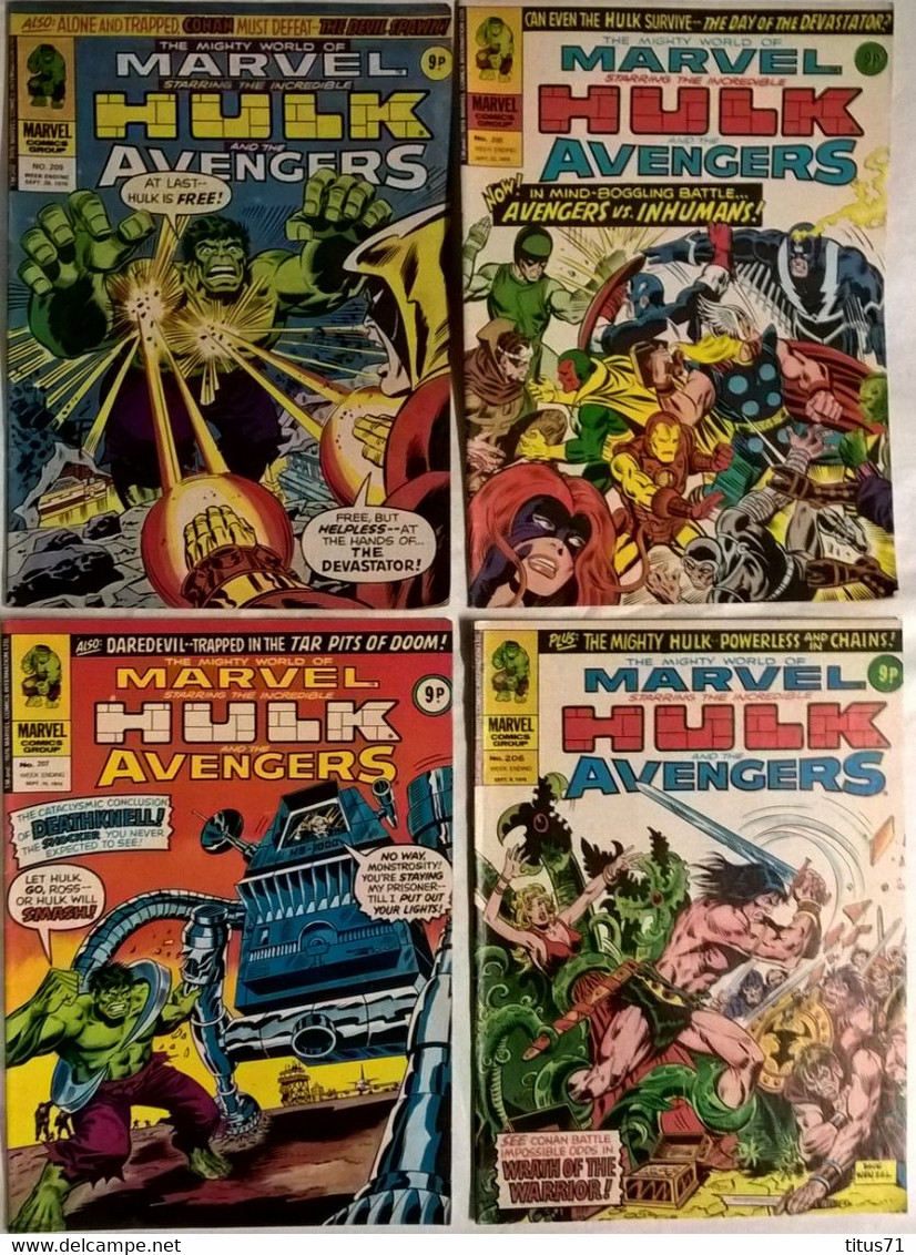 Lot 12 BD Marvel Comics UK Hulk And The Avengers - 1976 - Bon état - Brits Stripboeken