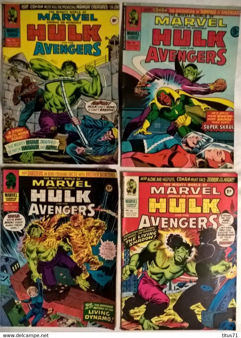 Lot 12 BD Marvel Comics UK Hulk And The Avengers - 1976 - Bon état - Fumetti  Britannici