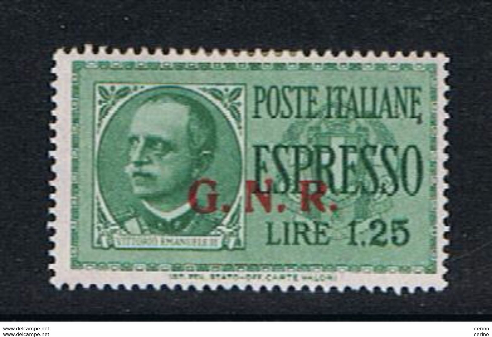 R.S.I.:  1944  SOPRASTAMPATO  BRESCIA  -  £. 1,20  VERDE  N. -  SASS. 19/II - Eilsendung (Eilpost)