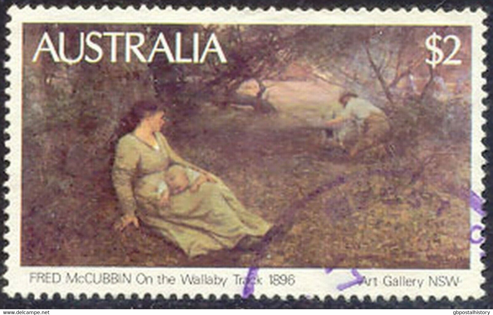 AUSTRALIA 1981 Painting $ 2 Superb Used COLOR VARIETY - Errors, Freaks & Oddities (EFO)
