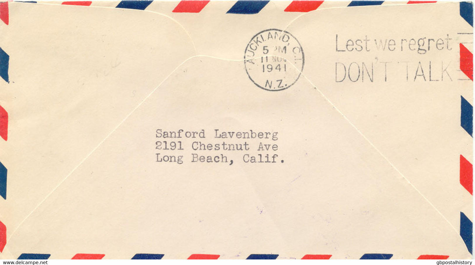 FIJI 1941 First Transpacific Airmail "Suva, Fiji-Auckland, N.Z." 2D Map II - Fidji (1970-...)