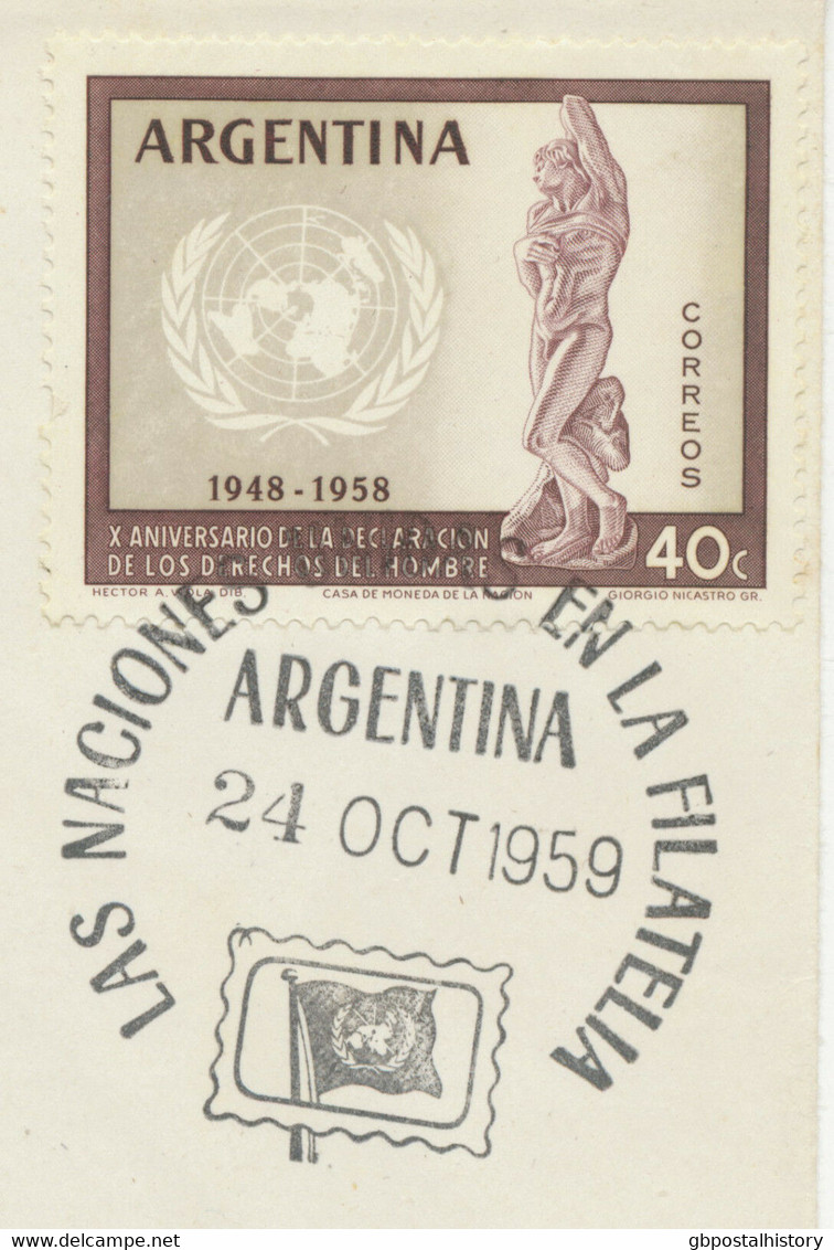 ARGENTINIEN 1959 10. Jahrestag Der Allgemeinen Erklärung Der Menschenrechte, SST - Nuovi