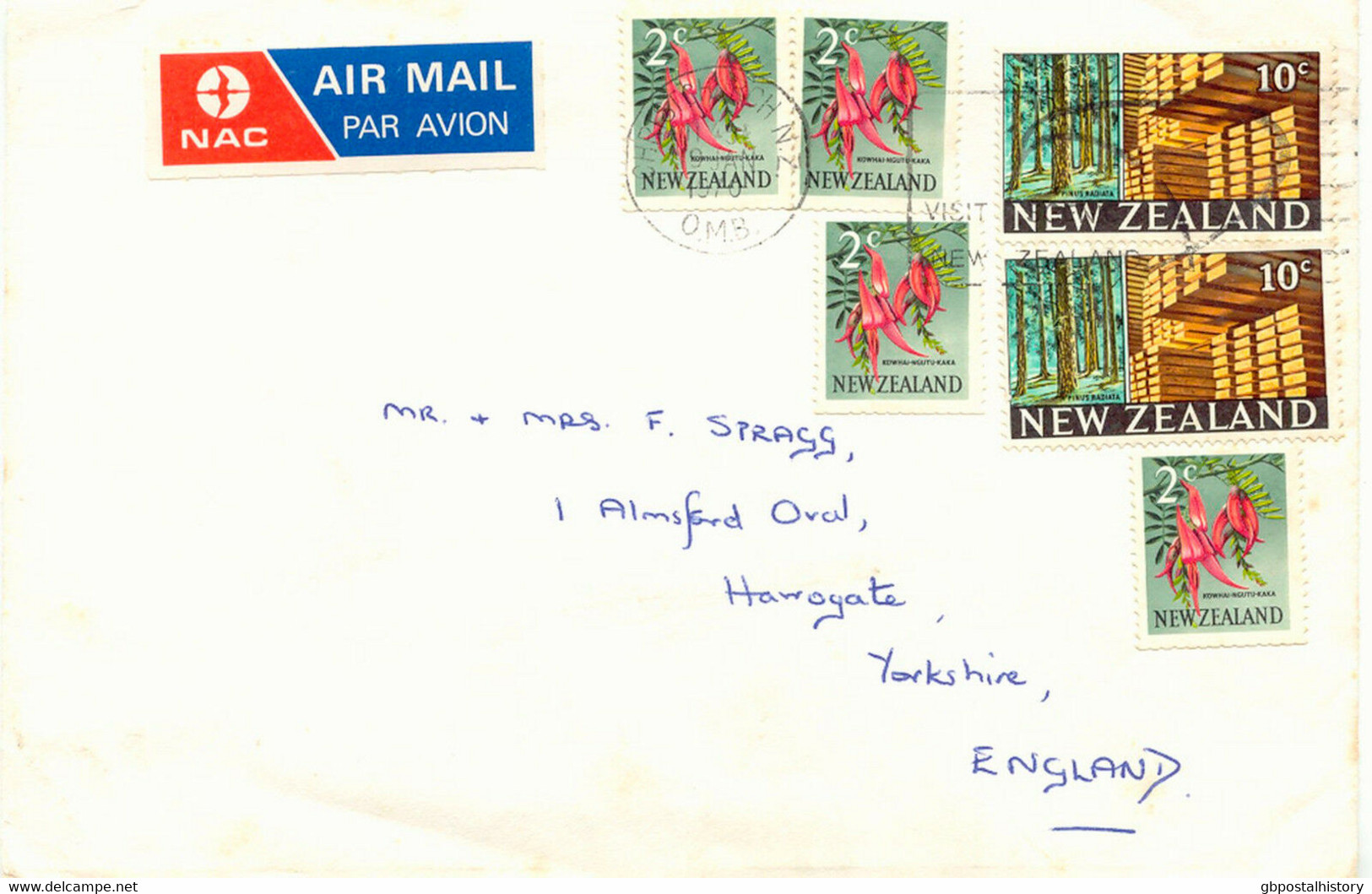 NEW ZEALAND 1976 2C Flowers (Clianthus Puniceus) 4x + Pinus Radiata 10C 2 X - Lettres & Documents