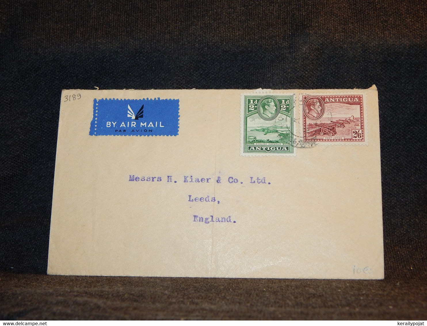 Antigua 1940's Air Mail Cover To UK__(3189) - 1858-1960 Kronenkolonie