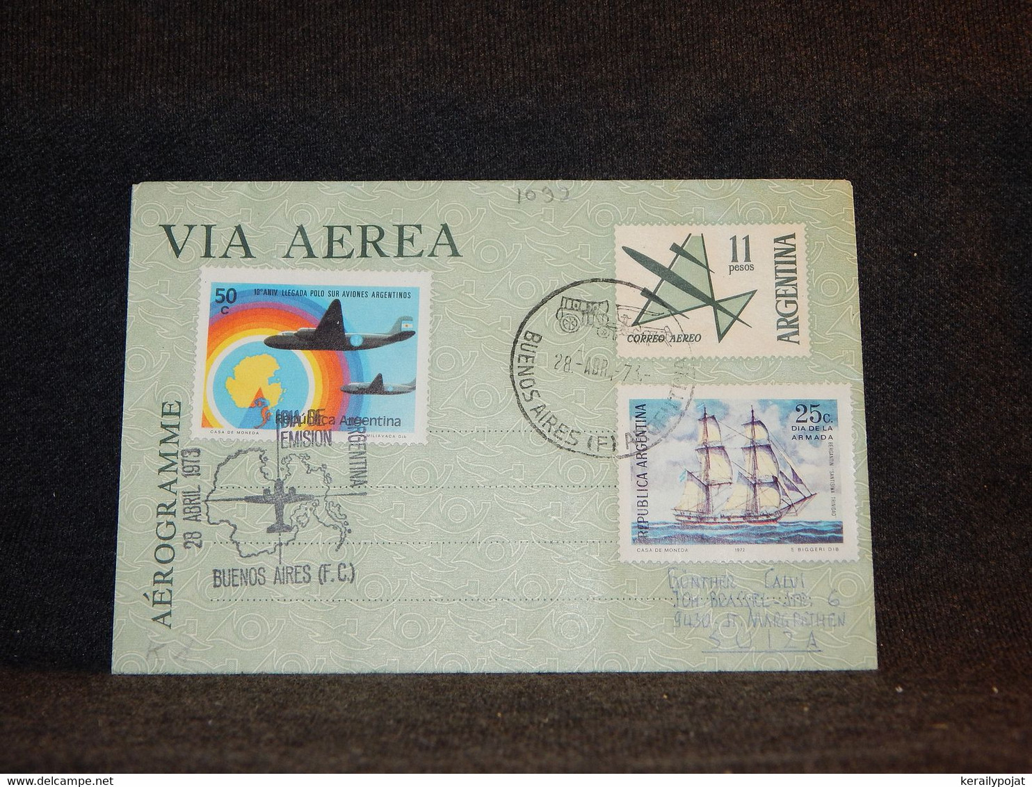 Argentina 1973 Aerogramme To Switzerland__(1092) - Cartas & Documentos