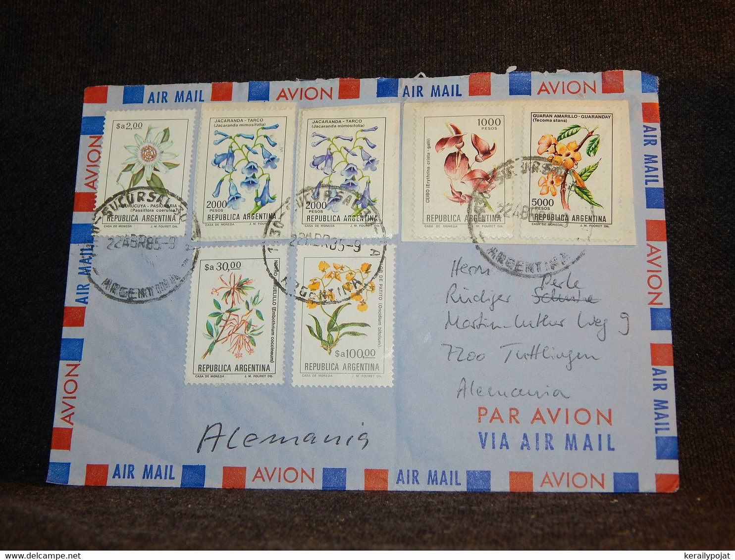 Argentina 1985 Air Mail Cover To Germany__(1033) - Aéreo