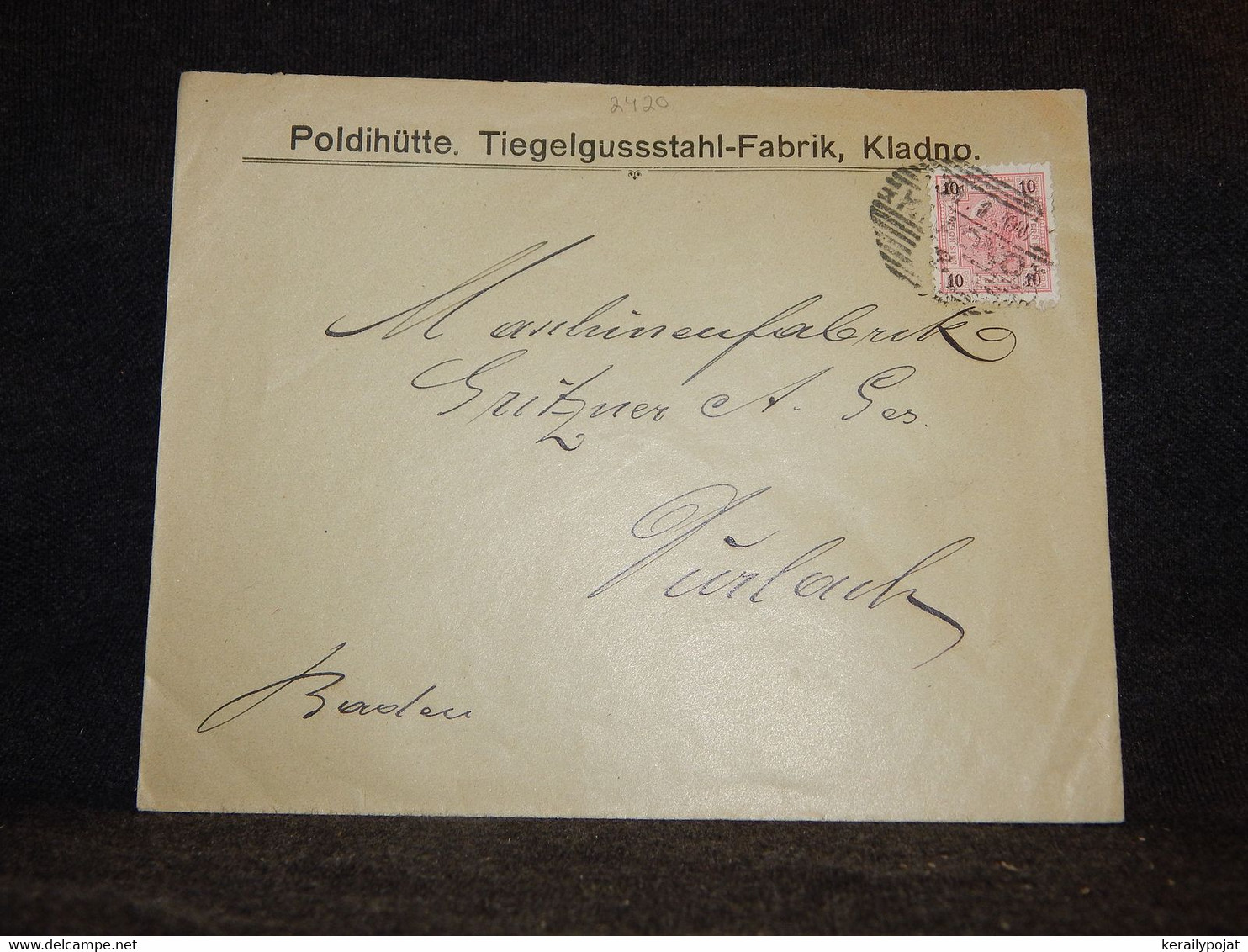 Austria 1900 Kladno Poldihutte Business Cover__(2420) - Storia Postale